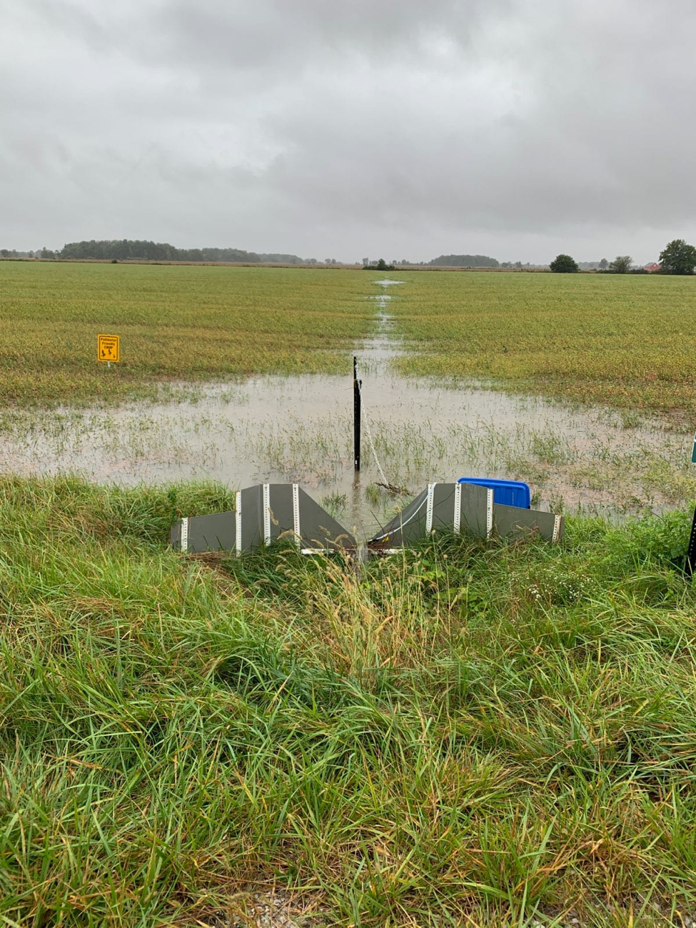 Edge of Field Monitoring site, halfway through the extended rainfall 